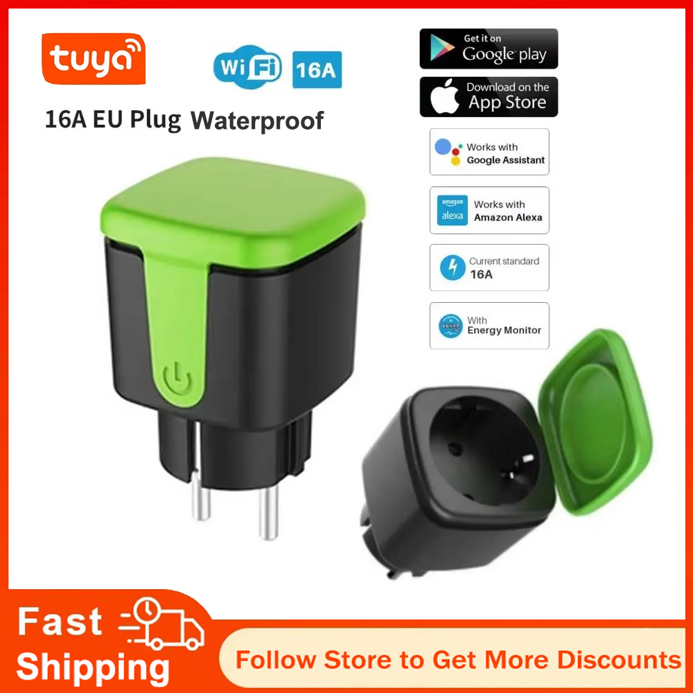 Tuya EU 16A WiFi Smart Waterpr - Outdoor Power Adapter ulasan dan harga