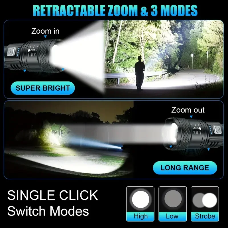 Tactical LED Flashlight 2000LM - Outdoor Power Equipment ulasan dan harga