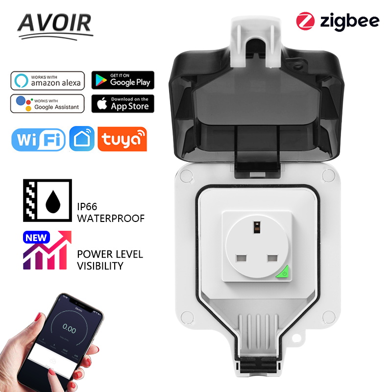 Avoir Zigbee Tuya IP66 Wall Ou - Outdoor Zigbee Power Plug ulasan dan harga